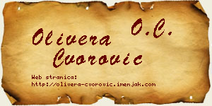 Olivera Čvorović vizit kartica